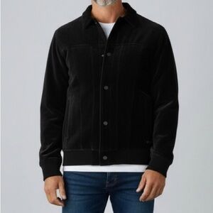 Civil Society Men's Black Stinger Velvet Flight Jacket in Black| Size L